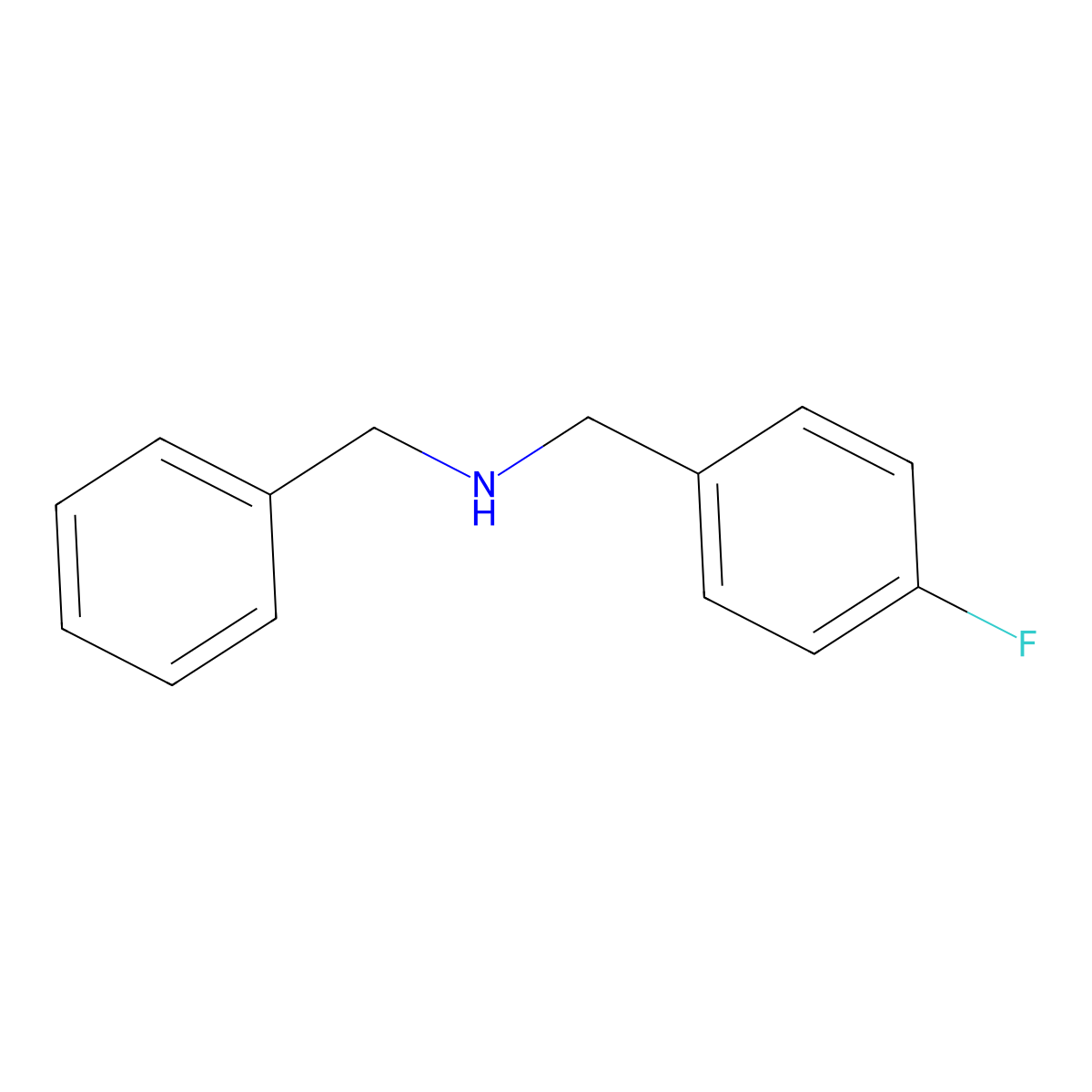Benzyl[(4-fluorophenyl)methyl]amine molecular structure, CAS 55096-88-3
