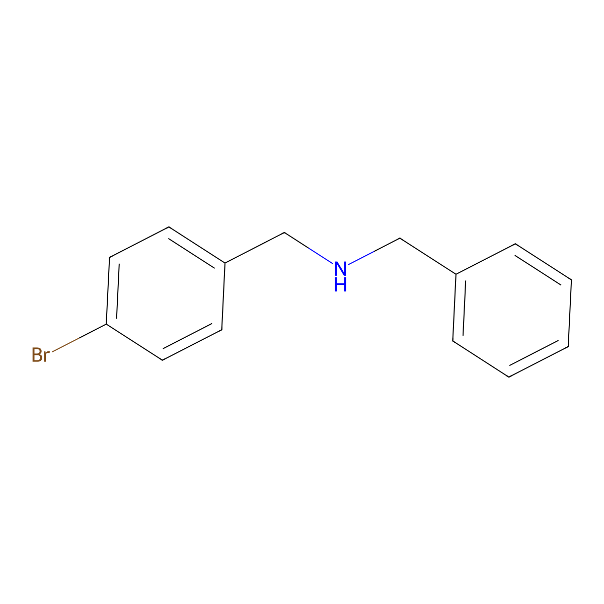 N-benzyl-1-(4-bromophenyl)methanamine molecular structure, CAS 55096-89-4