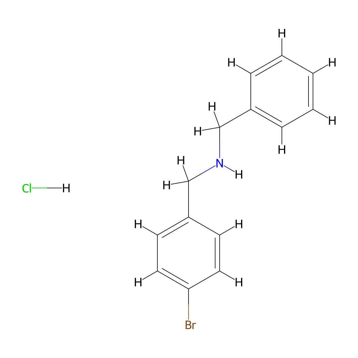 N-Benzyl-1-(4-bromophenyl)methanamine hydrochloride molecular structure, CAS 55097-56-8