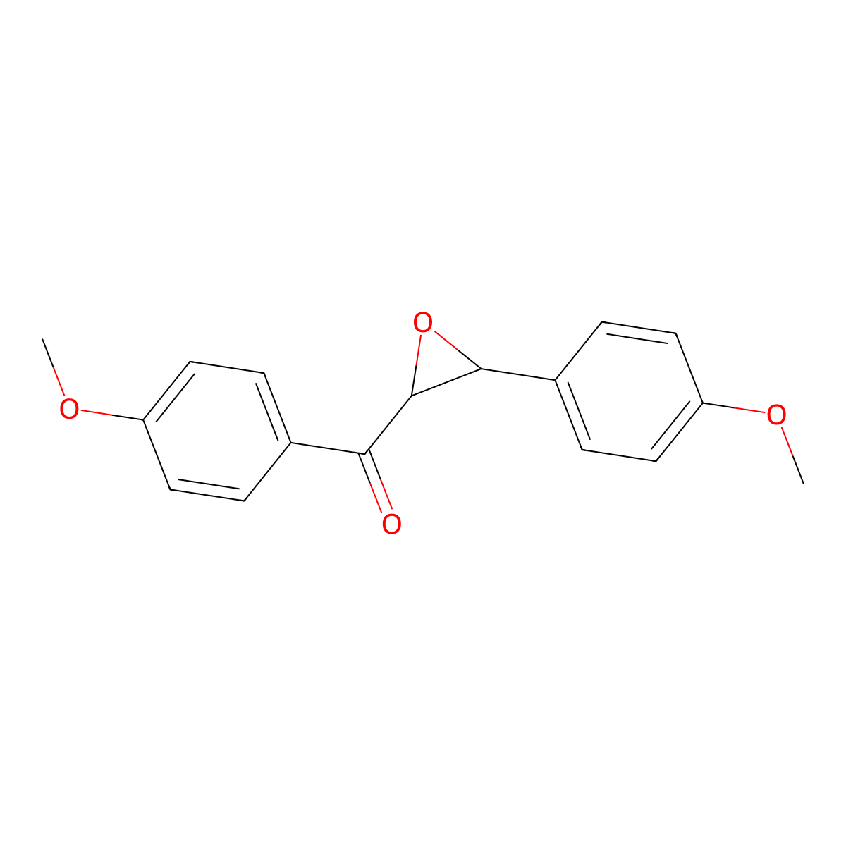 Methanone, 4-(methoxyphenyl)(3-(4-methoxyphenyl)oxiranyl)- molecular structure, CAS 55097-58-0