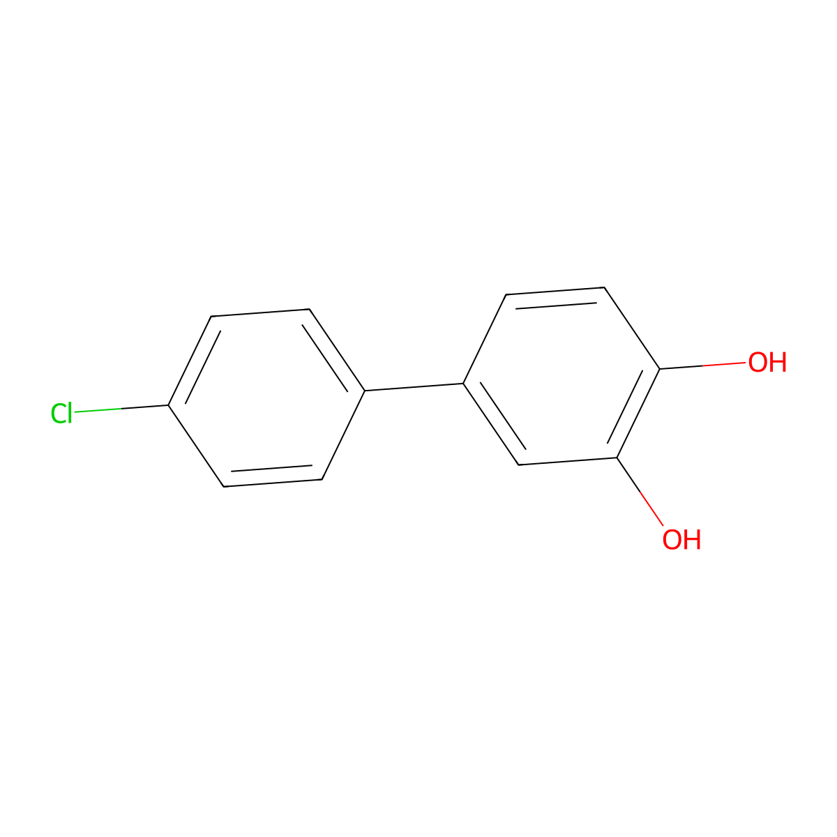 4'-Chloro-3,4-dihydroxybiphenyl molecular structure, CAS 55097-84-2
