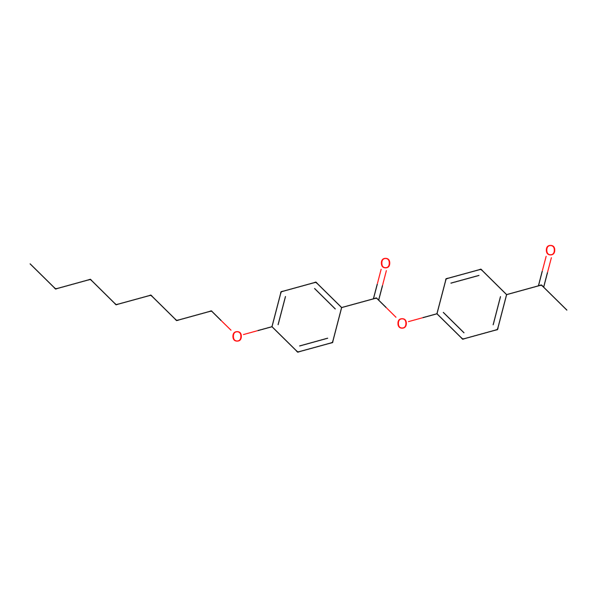 4-Acetylphenyl 4-(heptyloxy)benzoate molecular structure, CAS 55097-85-3