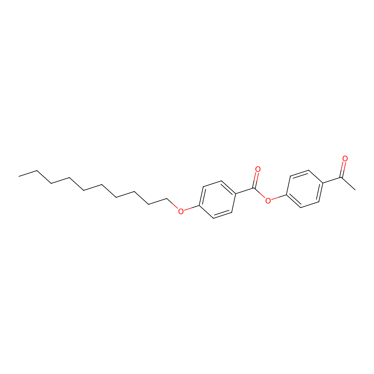Benzoic acid, 4-(decyloxy)-, 4-acetylphenyl ester molecular structure, CAS 55097-88-6