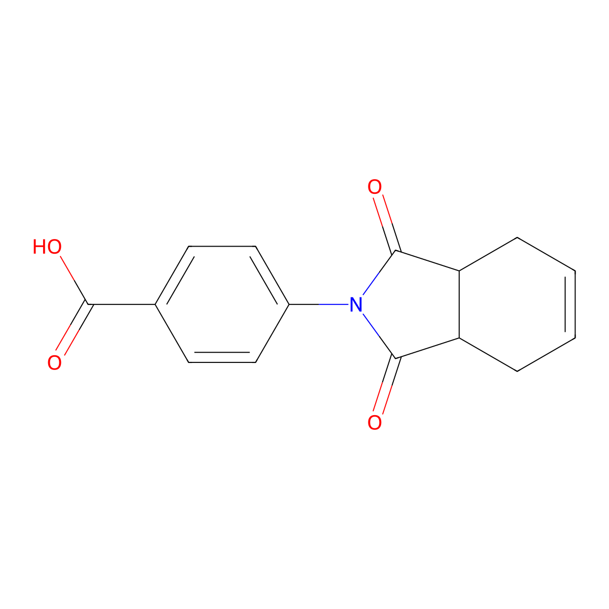 4-(1,3-Dioxo-3a,4,7,7a-tetrahydro-1H-isoindol-2(3H)-yl)benzoic acid molecular structure, CAS 55099-07-5