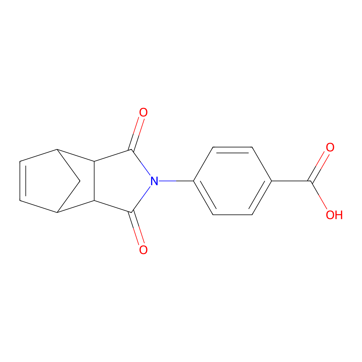4-(1,3-dioxo-1,3,3a,4,7,7a-hexahydro-2H-4,7-methanoisoindol-2-yl)benzoic acid molecular structure, CAS 55099-10-0