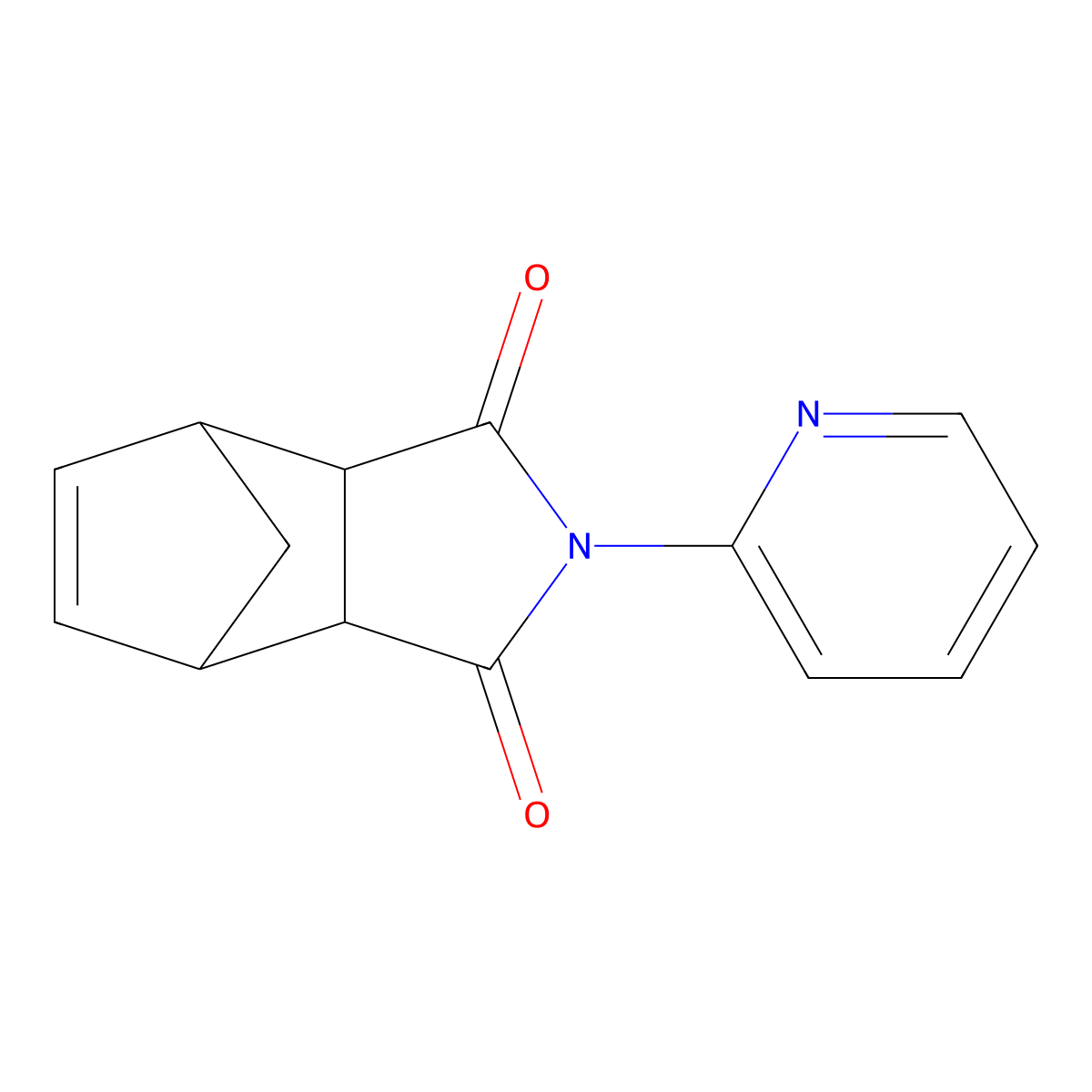 3a,4,7,7a-Tetrahydro-2-(2-pyridinyl)-4,7-methano-1H-isoindole-1,3(2H)-dione molecular structure, CAS 55099-11-1