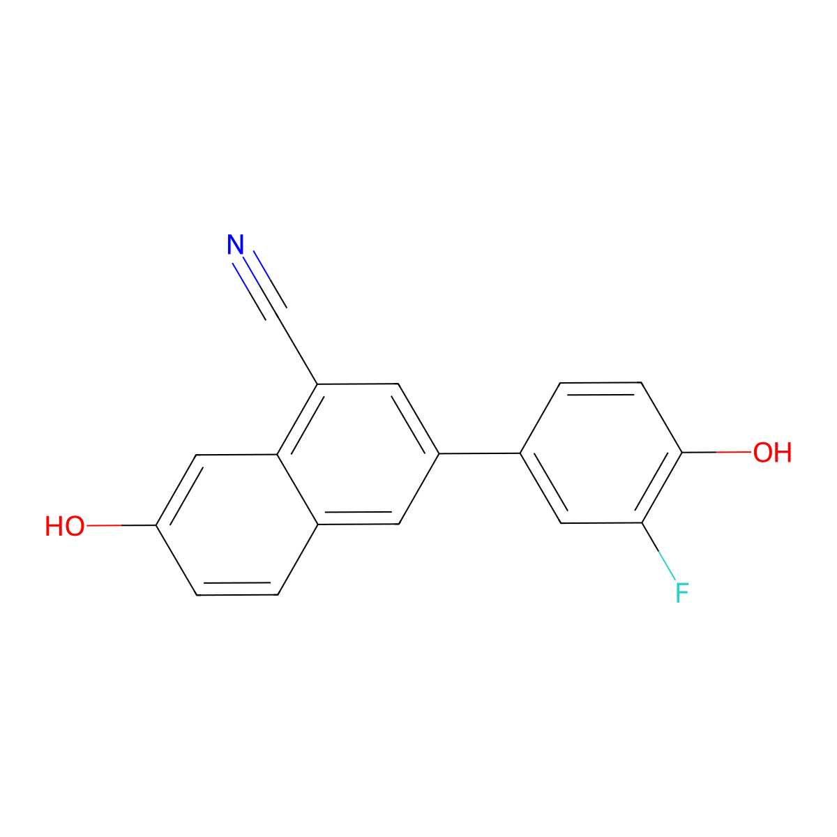 3-(3-Fluoro-4-hydroxyphenyl)-7-hydroxy-1-naphthonitrile molecular structure, CAS 550997-55-2