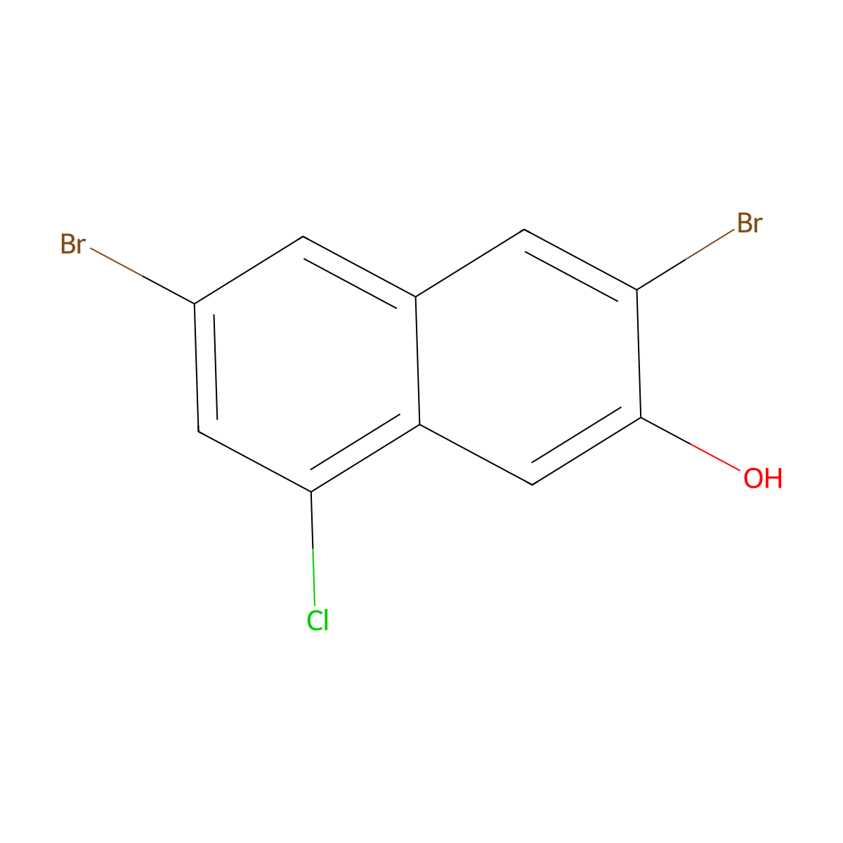 3,6-Dibromo-8-chloro-2-naphthol molecular structure, CAS 550998-29-3