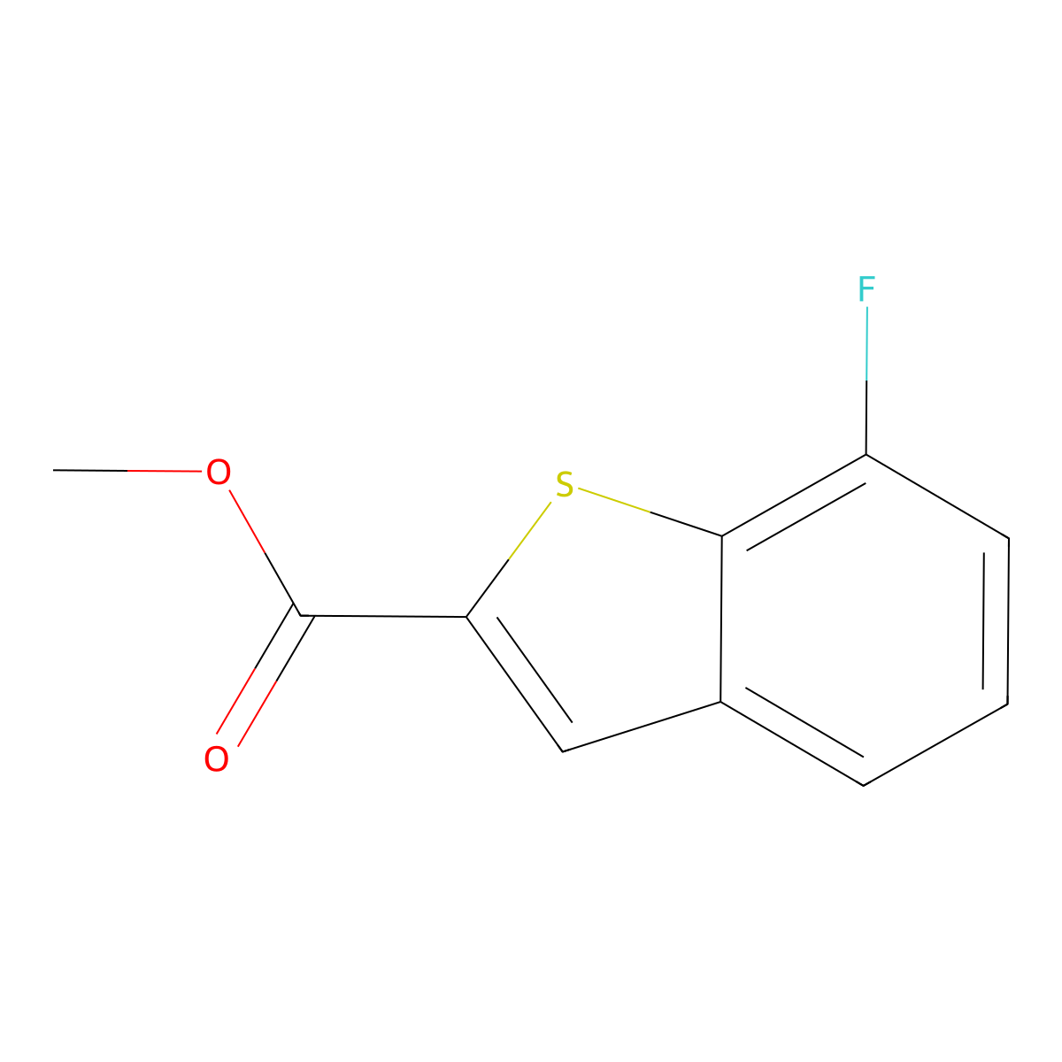 Methyl 7-fluoro-1-benzothiophene-2-carboxylate molecular structure, CAS 550998-54-4