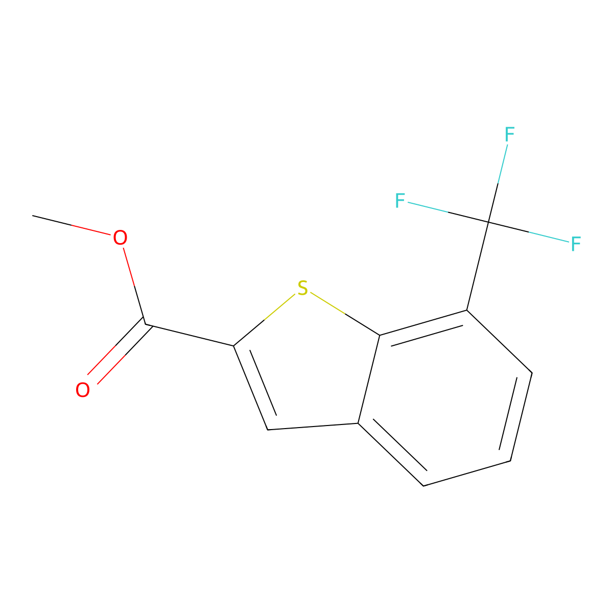 Methyl 7-(trifluoromethyl)-1-benzothiophene-2-carboxylate molecular structure, CAS 550998-55-5