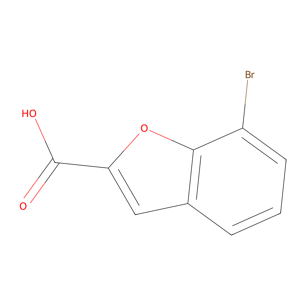 7-Bromobenzofuran-2-carboxylic acid molecular structure, CAS 550998-59-9