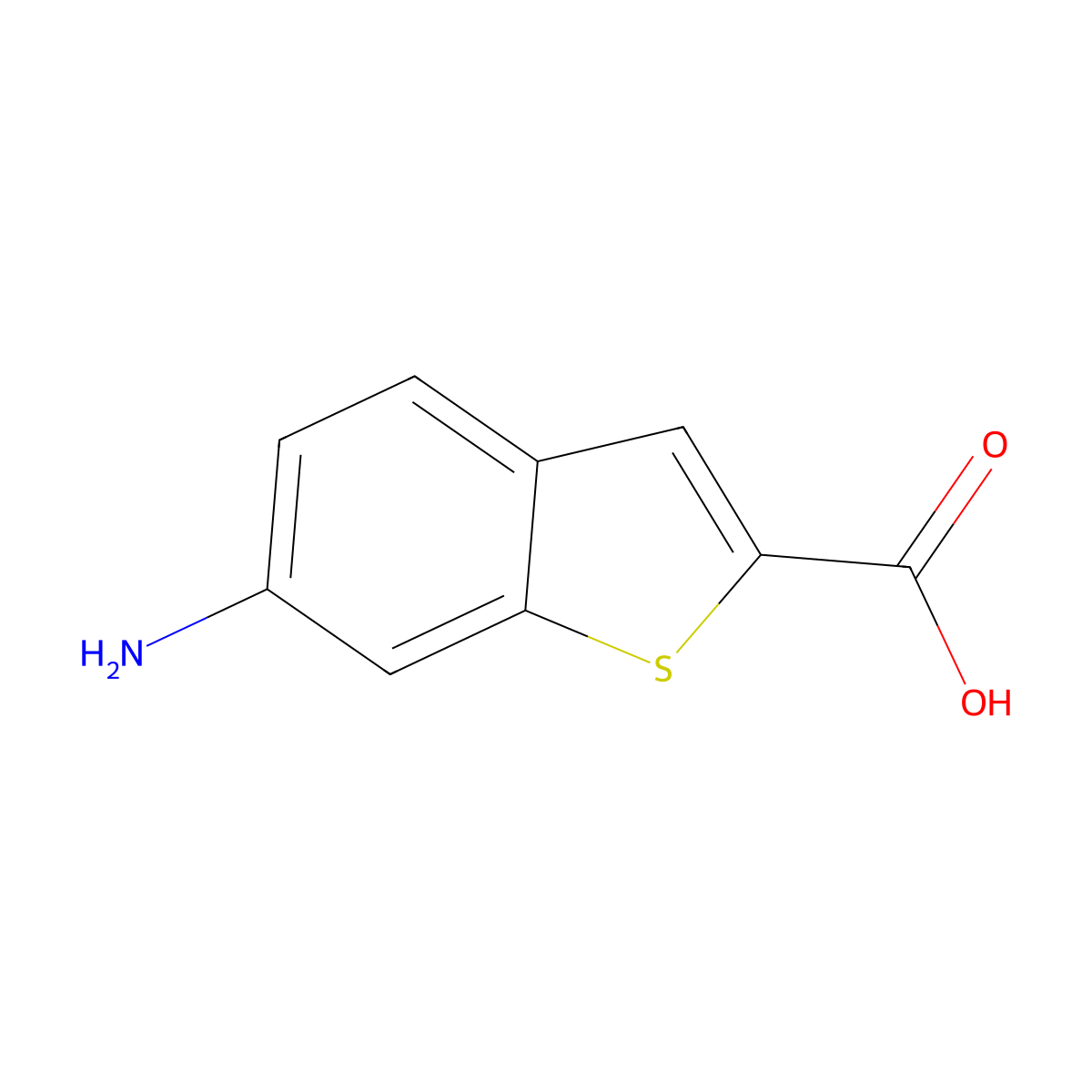 6-Amino-1-benzothiophene-2-carboxylic acid molecular structure, CAS 550998-63-5