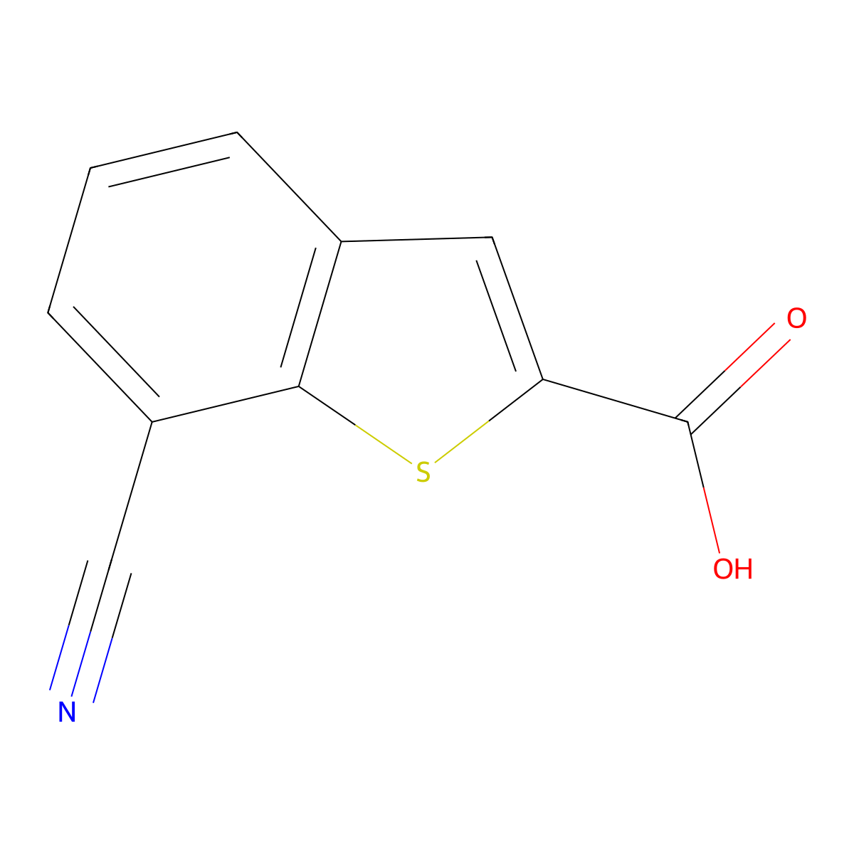7-Cyanobenzo[b]thiophene-2-carboxylic acid molecular structure, CAS 550998-64-6