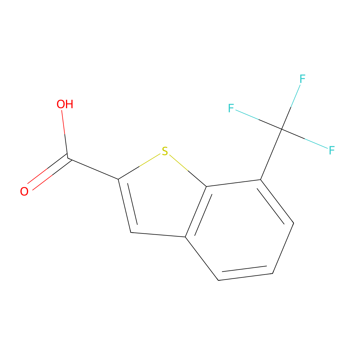 7-(Trifluoromethyl)-1-benzothiophene-2-carboxylic acid molecular structure, CAS 550998-66-8