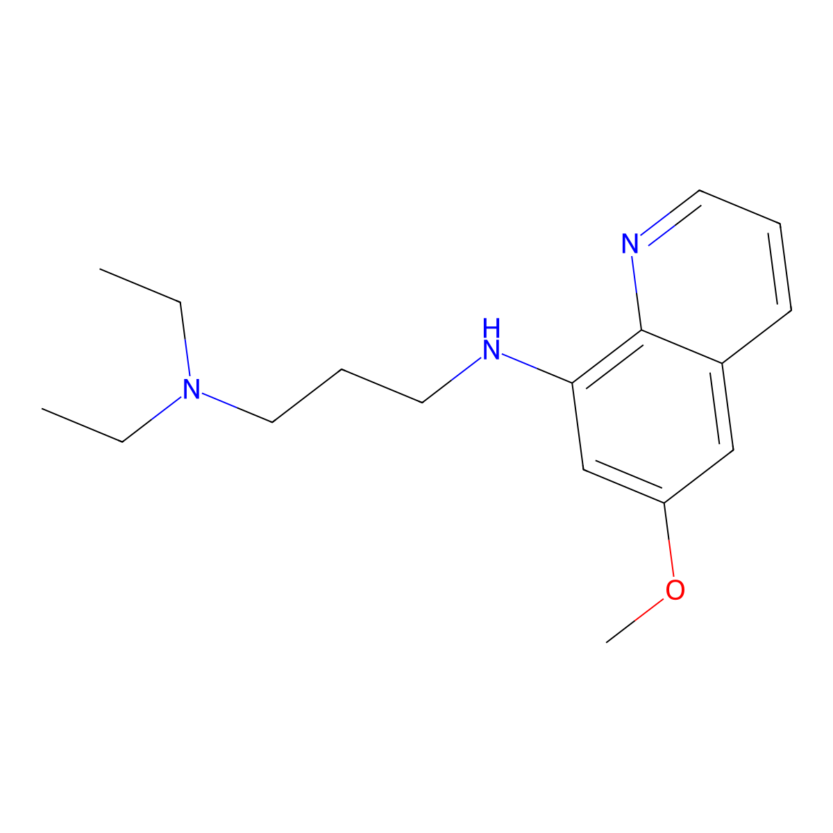 6-Methoxy-8-(3-diethylaminopropylamino)quinoline molecular structure, CAS 551-01-9