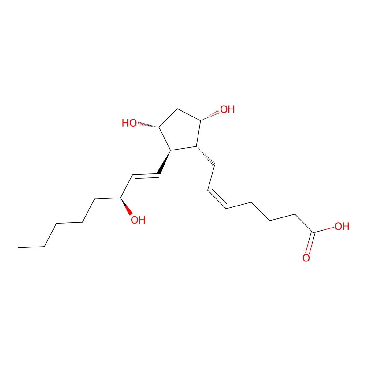 Dinoprost molecular structure, CAS 551-11-1