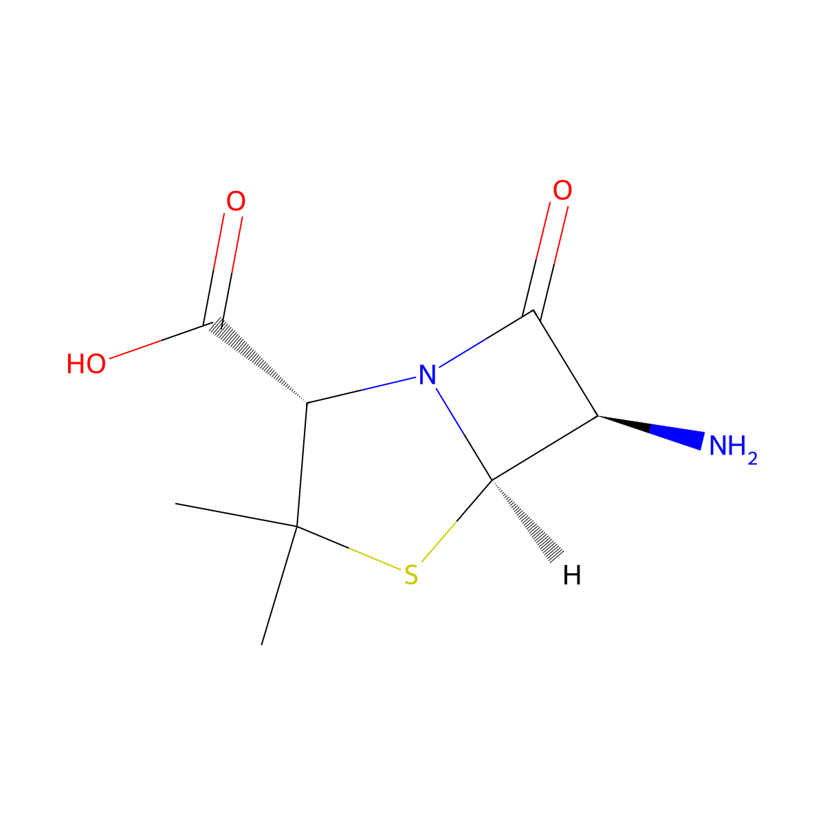 6-Aminopenicillanic acid molecular structure, CAS 551-16-6