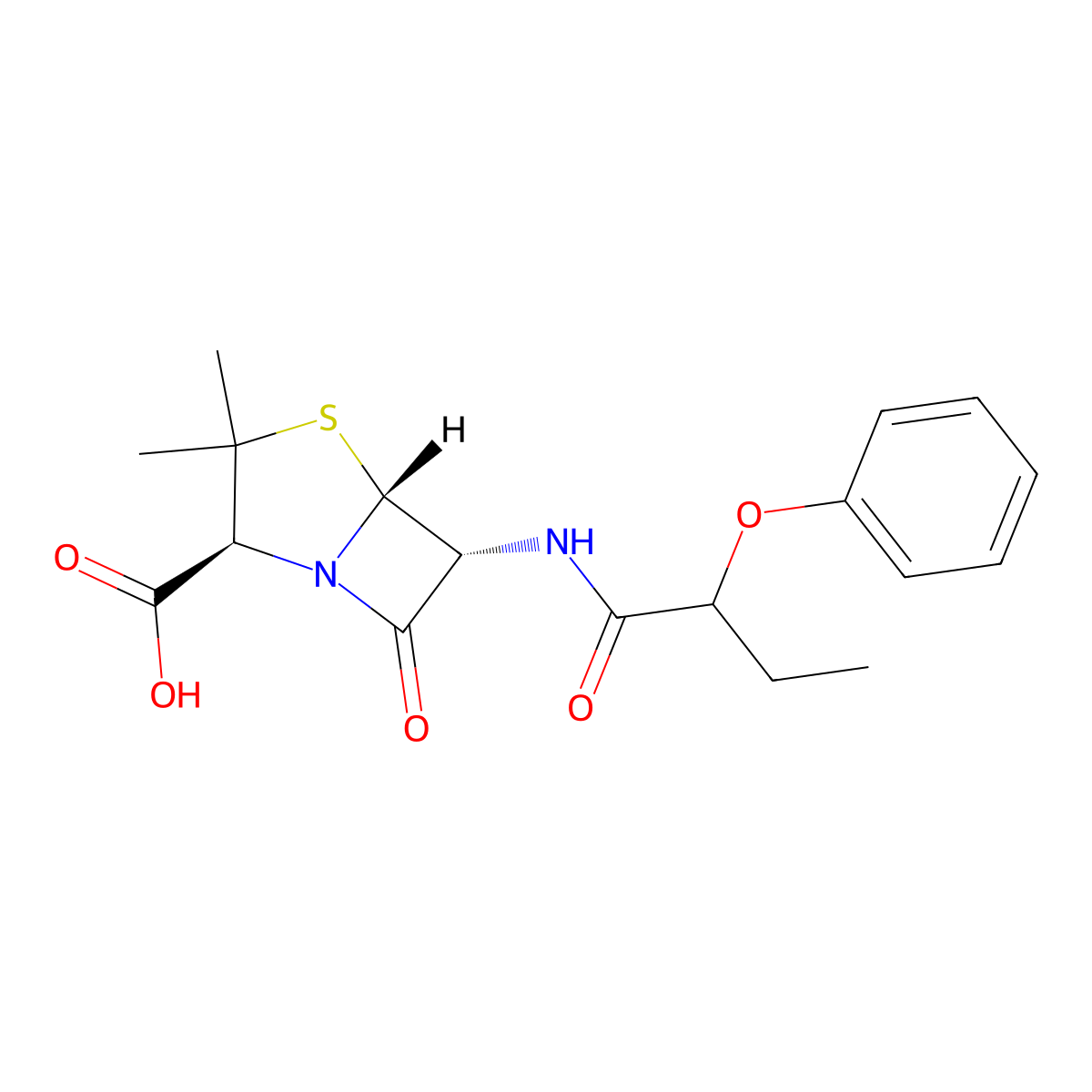 Propicillin molecular structure, CAS 551-27-9