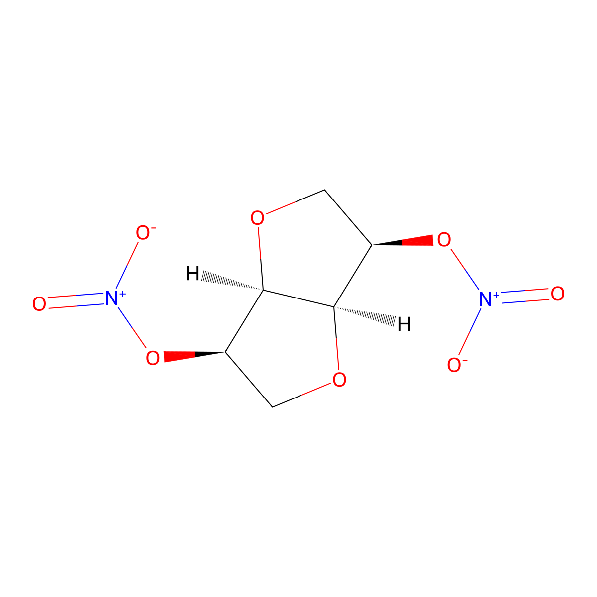 Isomannide dinitrate molecular structure, CAS 551-43-9