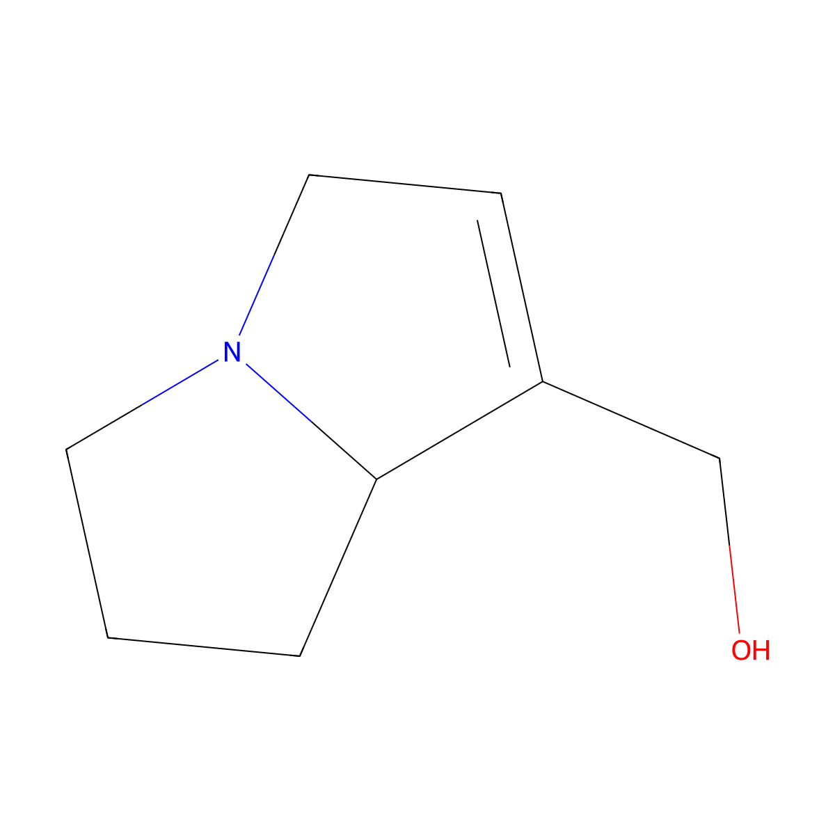 5,6,7,8-Tetrahydro-3H-pyrrolizin-1-ylmethanol molecular structure, CAS 551-59-7