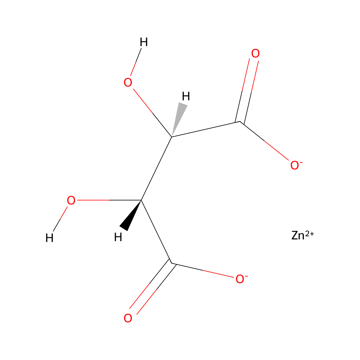 Zinc tartrate molecular structure, CAS 551-64-4