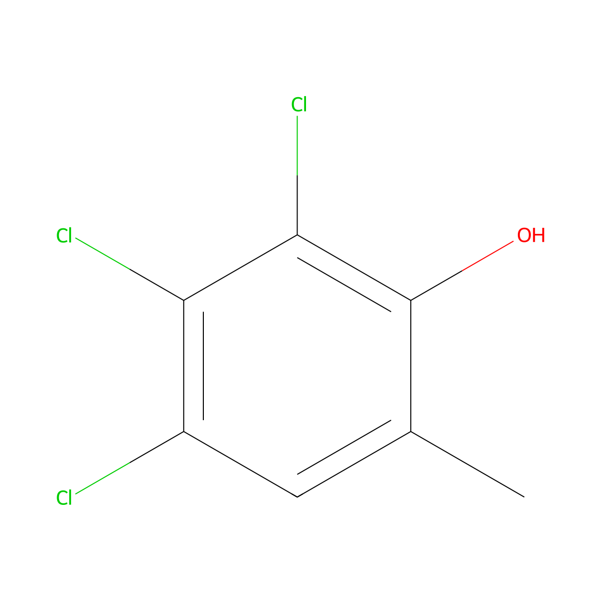 2,3,4-Trichloro-6-methylphenol molecular structure, CAS 551-78-0
