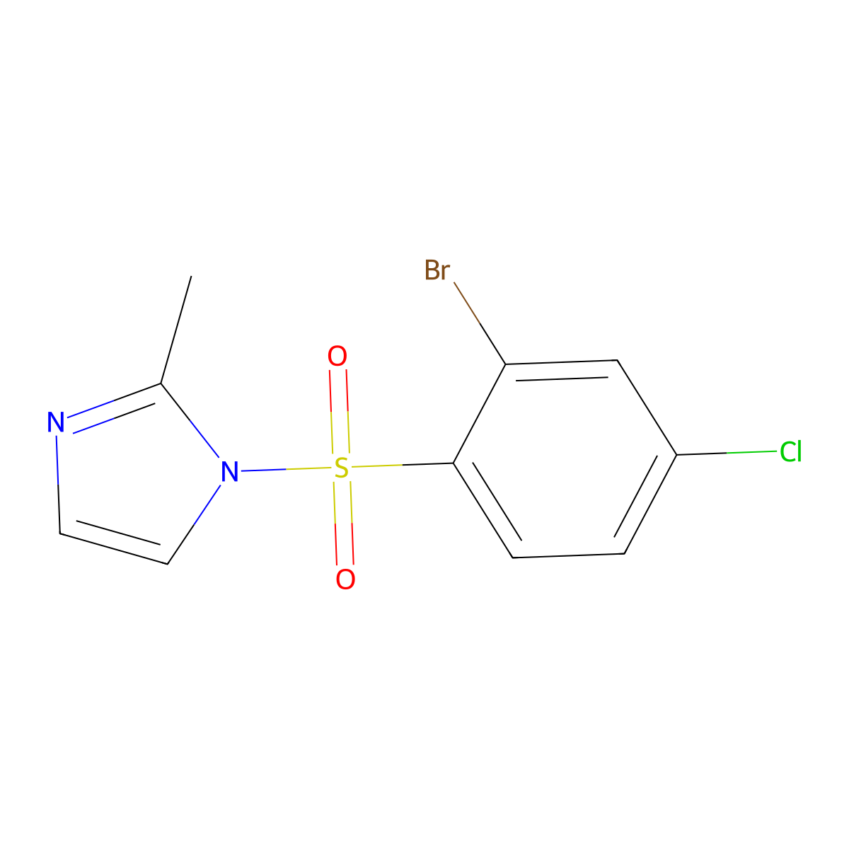 1-(2-Bromo-4-chlorophenyl)sulfonyl-2-methylimidazole molecular structure, CAS 5510-12-3