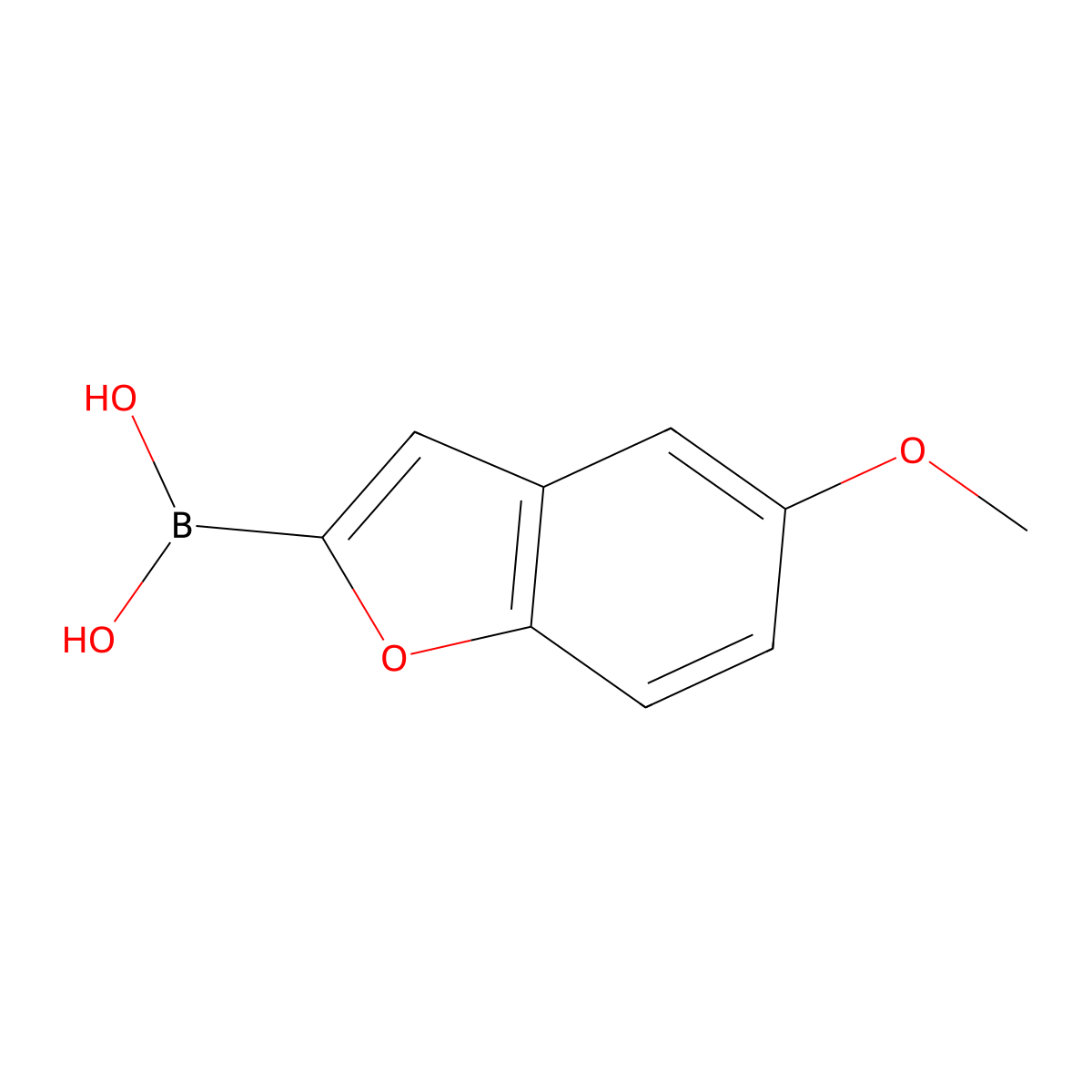 (5-Methoxy-1-benzofuran-2-yl)boronic acid molecular structure, CAS 551001-79-7