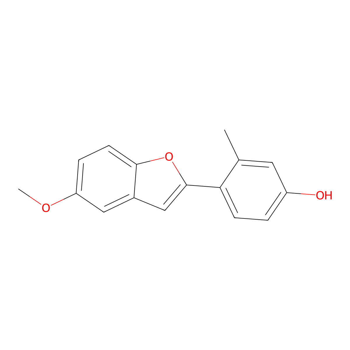 4-(5-Methoxy-benzofuran-2-yl)-3-methyl-phenol molecular structure, CAS 551001-80-0