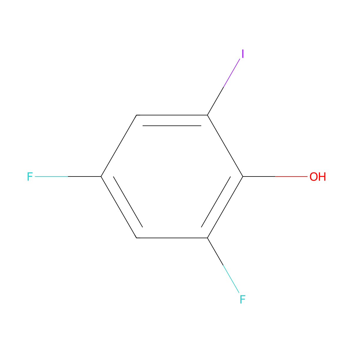 2,4-Difluoro-6-iodophenol molecular structure, CAS 551002-42-7