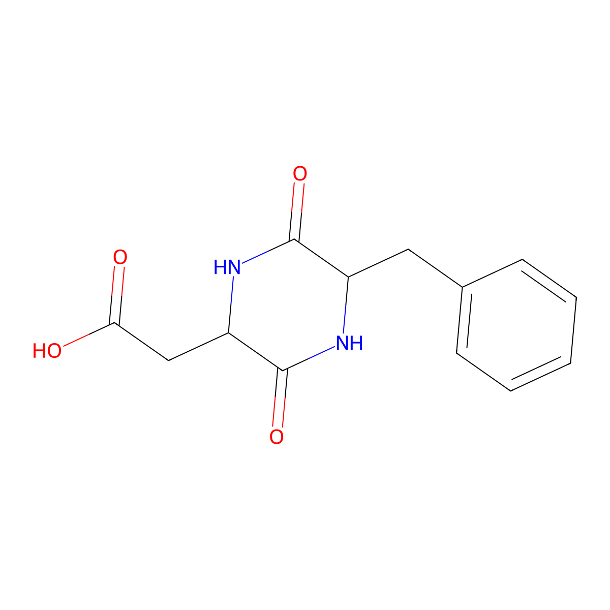 3-Carboxymethyl-6-benzyl-2,5-diketopiperazine molecular structure, CAS 55102-13-1