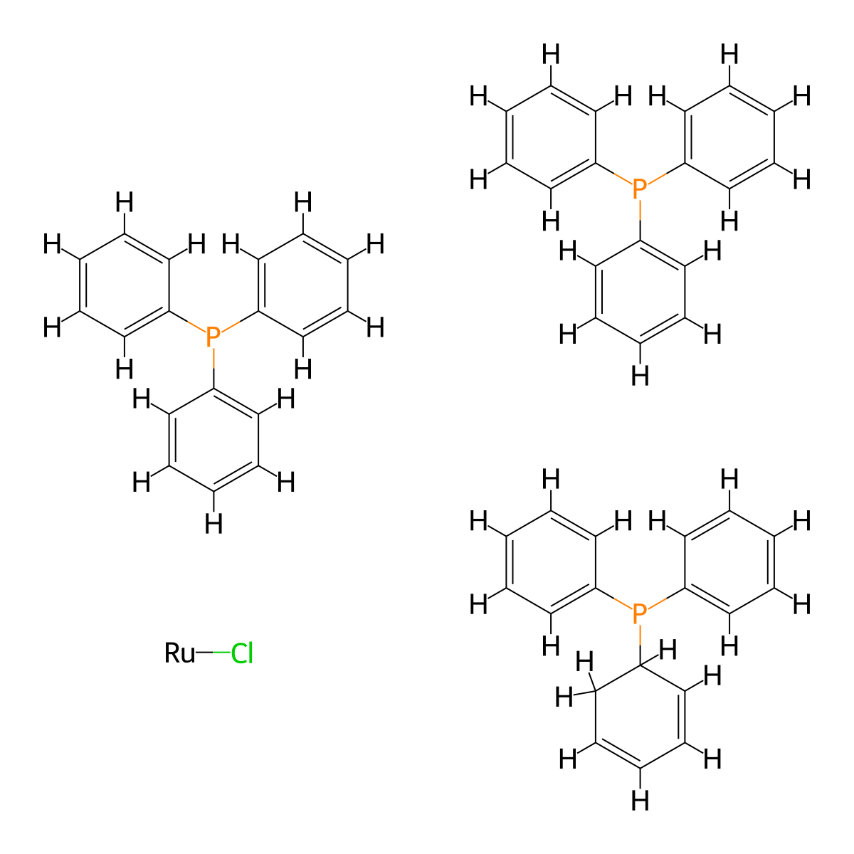 Tris(triphenylphosphoranyl)ruthenium(V) chloride hydride molecular structure, CAS 55102-19-7
