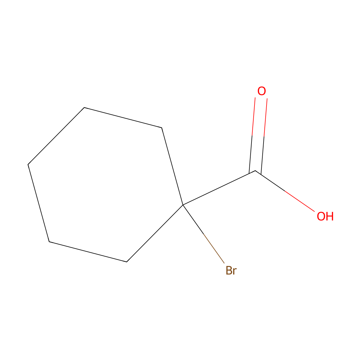1-Bromocyclohexanecarboxylic acid molecular structure, CAS 55106-53-1