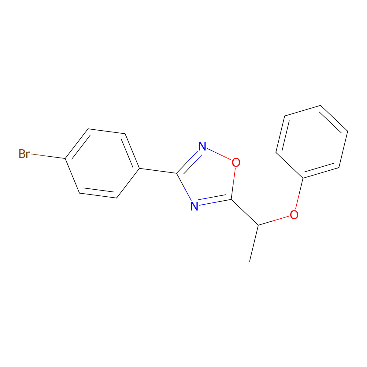 3-(4-Bromophenyl)-5-(1-phenoxyethyl)-1,2,4-oxadiazole molecular structure, CAS 5511-32-0