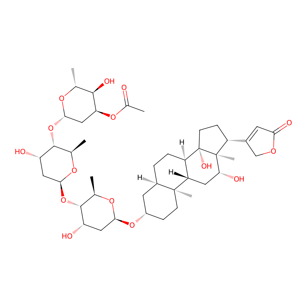 Alpha-acetyldigoxin molecular structure, CAS 5511-98-8