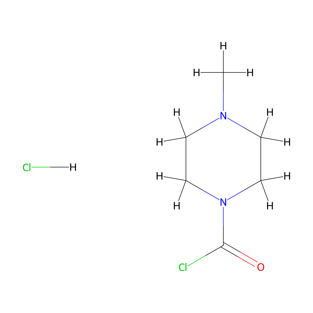 4-Methylpiperazine-1-carbonyl chloride monohydrochloride molecular structure, CAS 55112-42-0