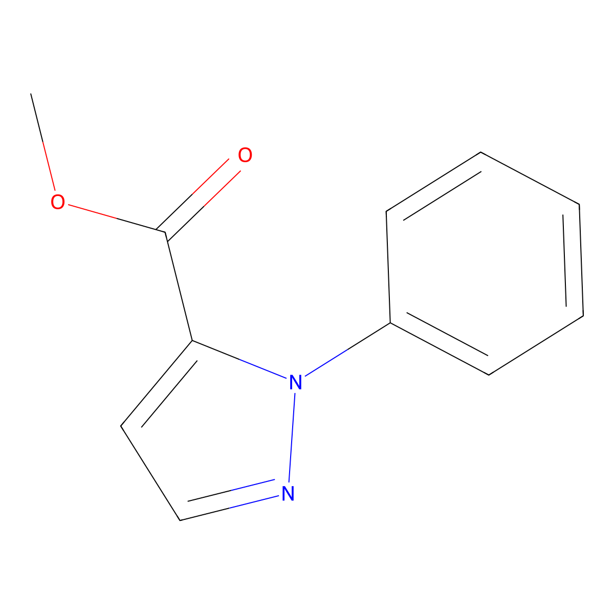 Methyl 1-phenyl-1H-pyrazole-5-carboxylate molecular structure, CAS 55115-07-6