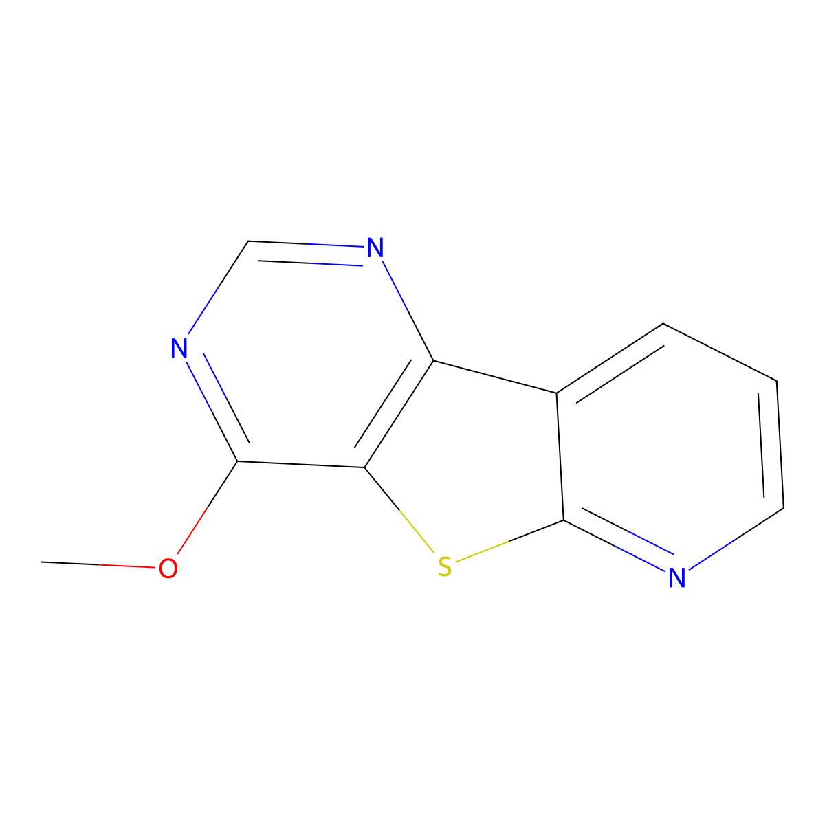 4-Methoxypyrido(3',2':4,5)thieno(3,2-d)pyrimidine molecular structure, CAS 55115-81-6