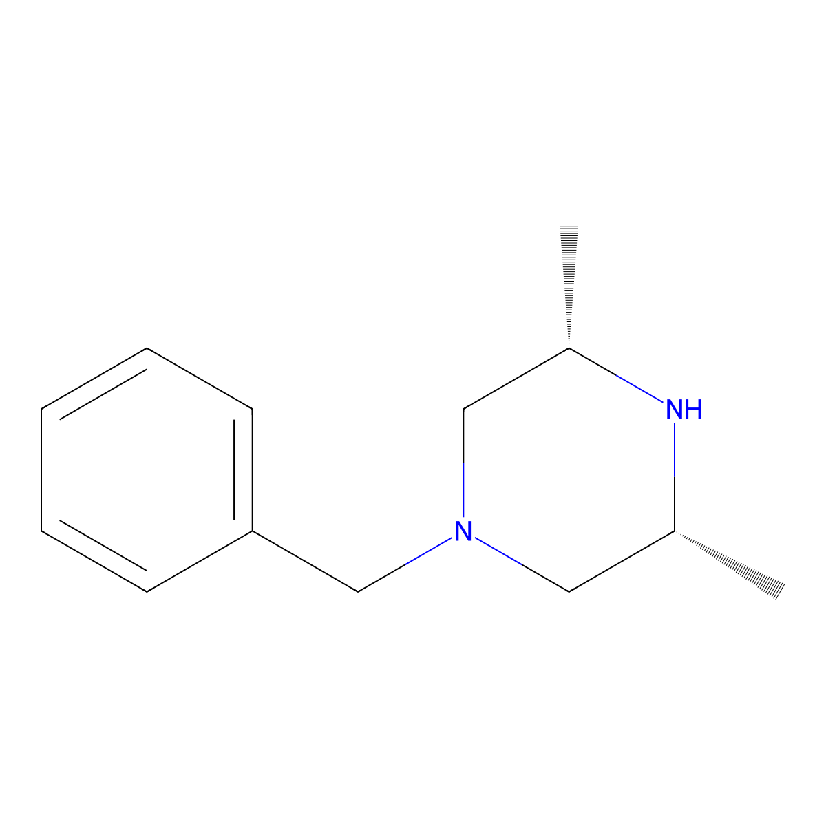 1-Benzyl-cis-3,5-dimethylpiperazine molecular structure, CAS 55115-99-6