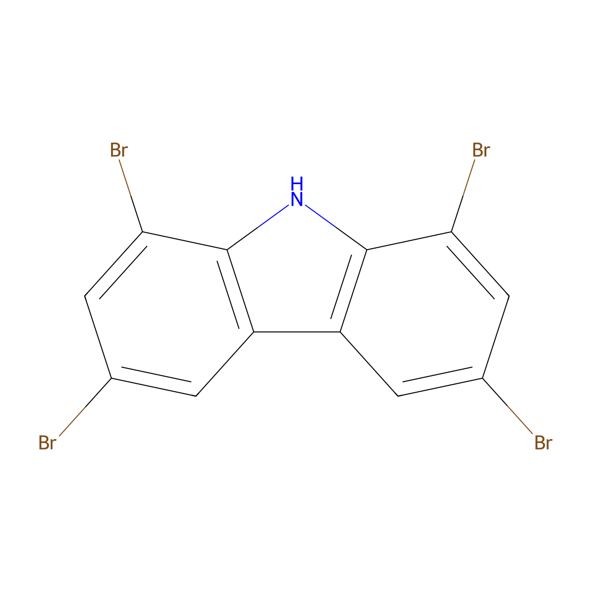 1,3,6,8-Tetrabromocarbazole molecular structure, CAS 55119-09-0