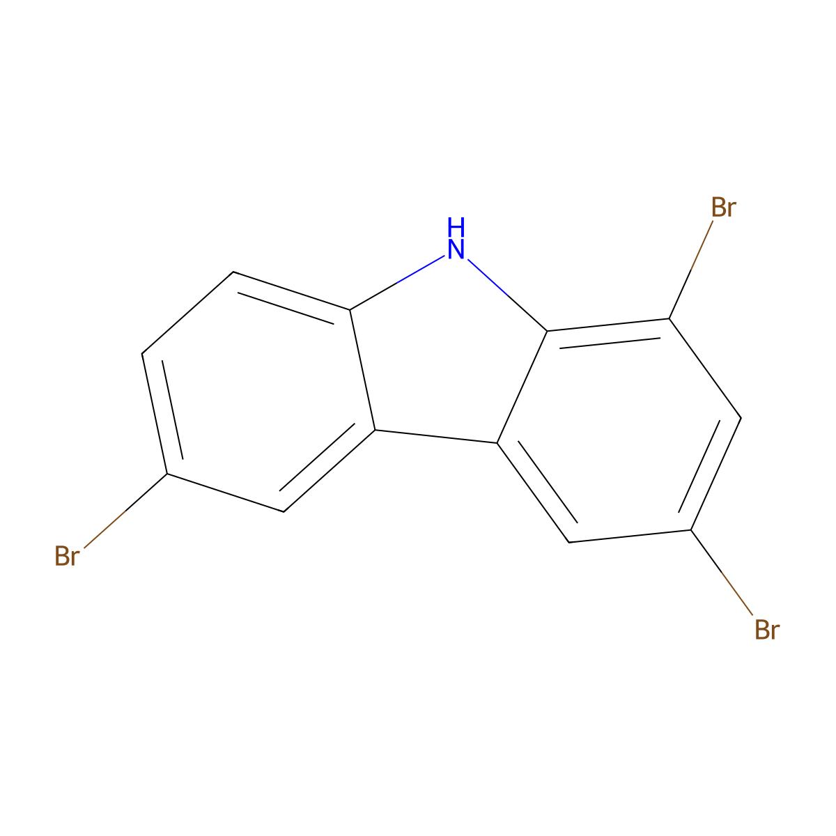 1,3,6-Tribromo-9H-carbazole molecular structure, CAS 55119-10-3