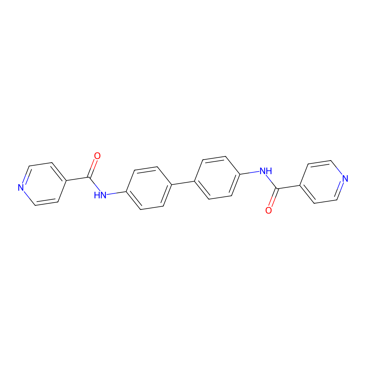 N,N'-([1,1'-Biphenyl]-4,4'-diyl)diisonicotinamide molecular structure, CAS 55119-40-9