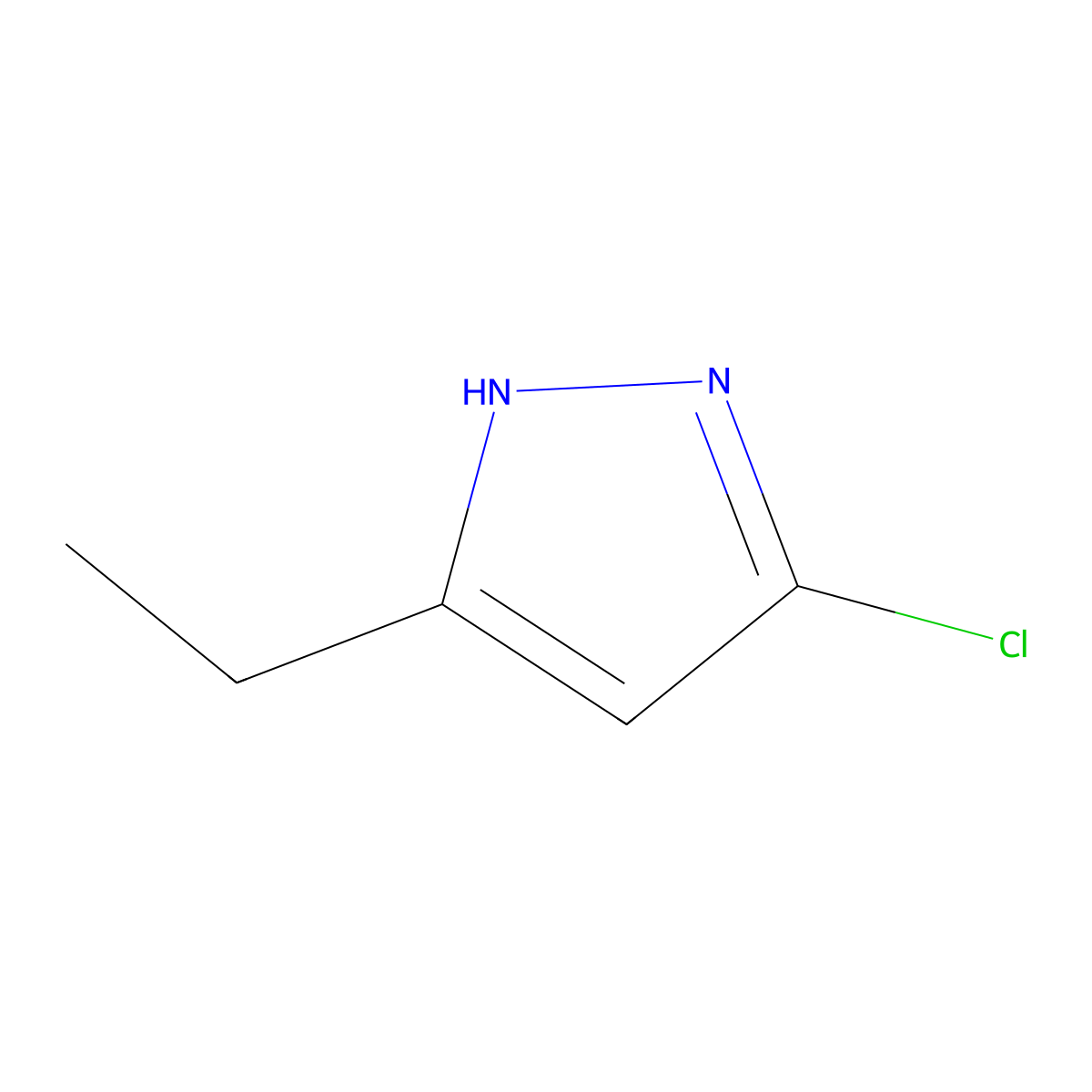 3-chloro-5-ethyl-1H-pyrazole molecular structure, CAS 55119-96-5