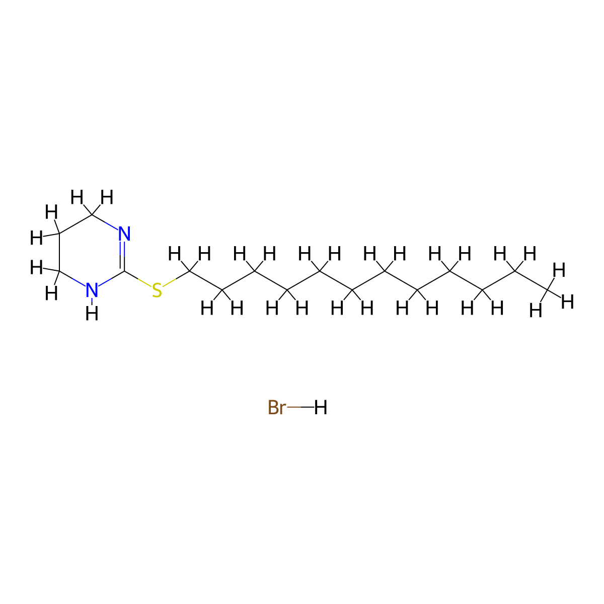 2-(Dodecylsulfanyl)-1,4,5,6-tetrahydropyrimidine hydrobromide molecular structure, CAS 5512-21-0