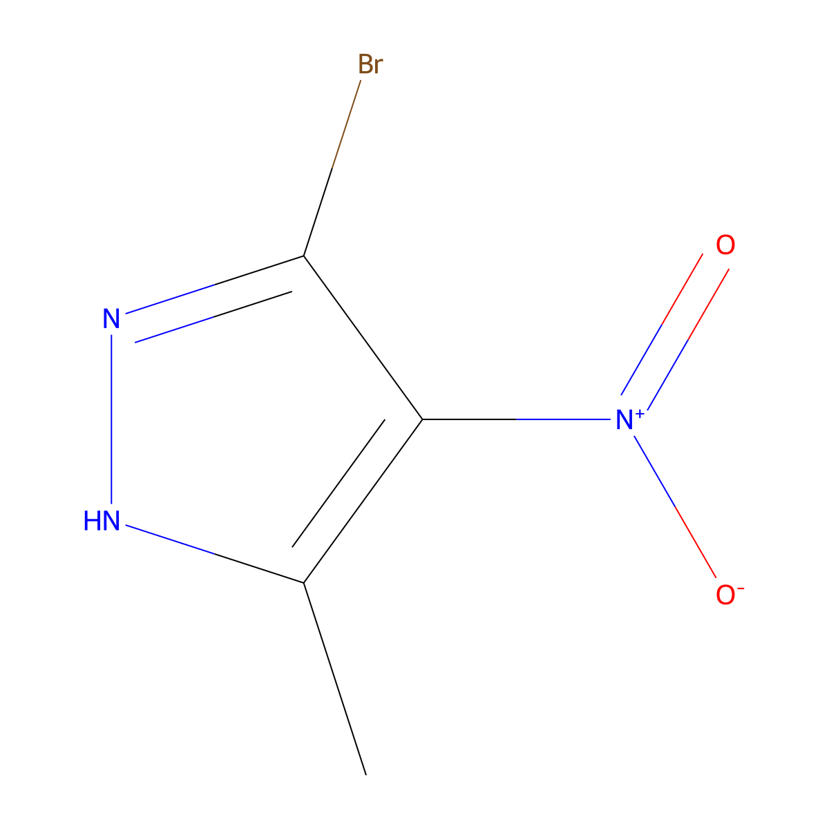 3-Bromo-5-methyl-4-nitro-1H-pyrazole molecular structure, CAS 55120-09-7