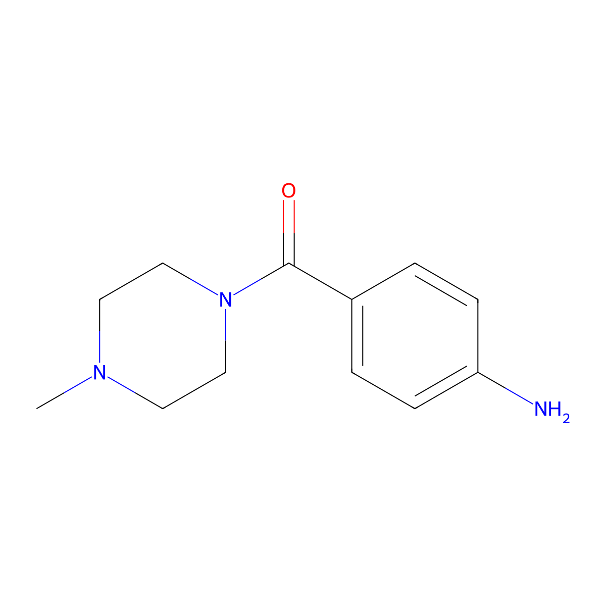 (4-Aminophenyl)(4-methylpiperazin-1-yl)methanone molecular structure, CAS 55121-99-8