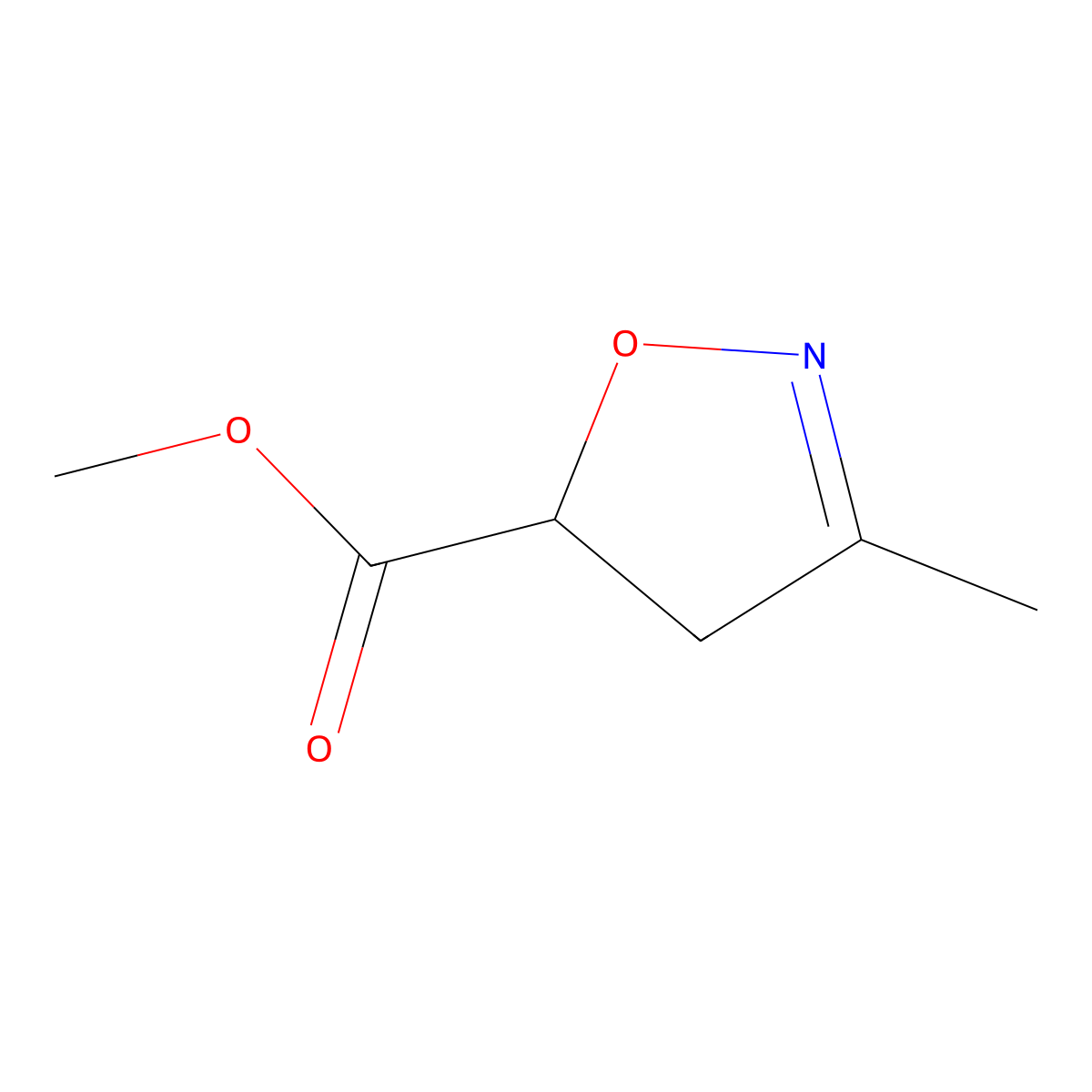 Methyl 3-methyl-4,5-dihydro-1,2-oxazole-5-carboxylate molecular structure, CAS 55134-82-2