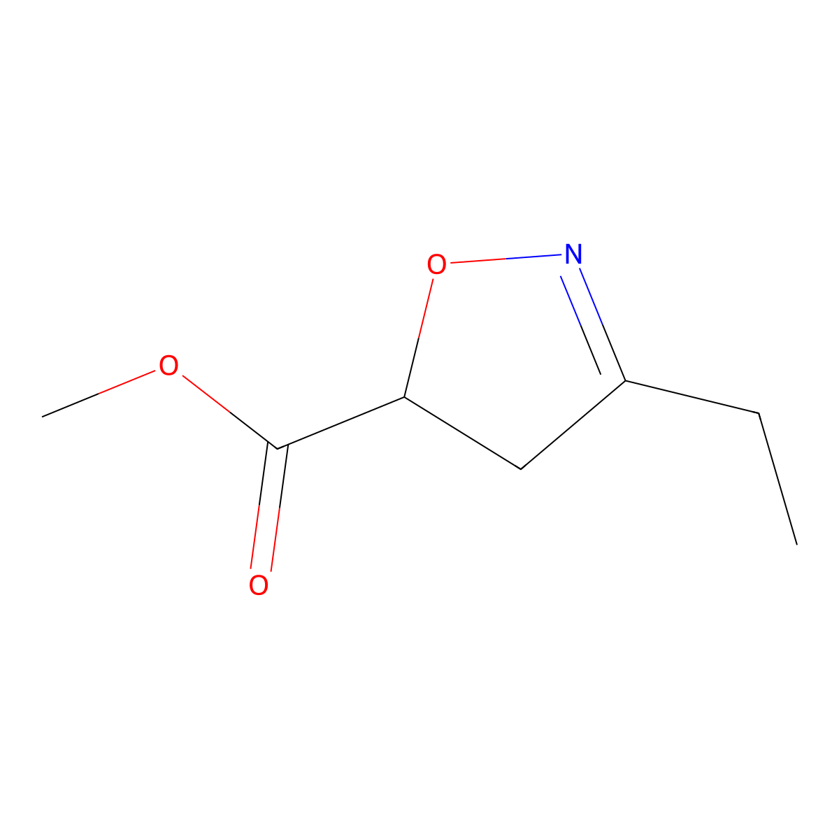Methyl 3-ethyl-4,5-dihydroisoxazole-5-carboxylate molecular structure, CAS 55134-84-4