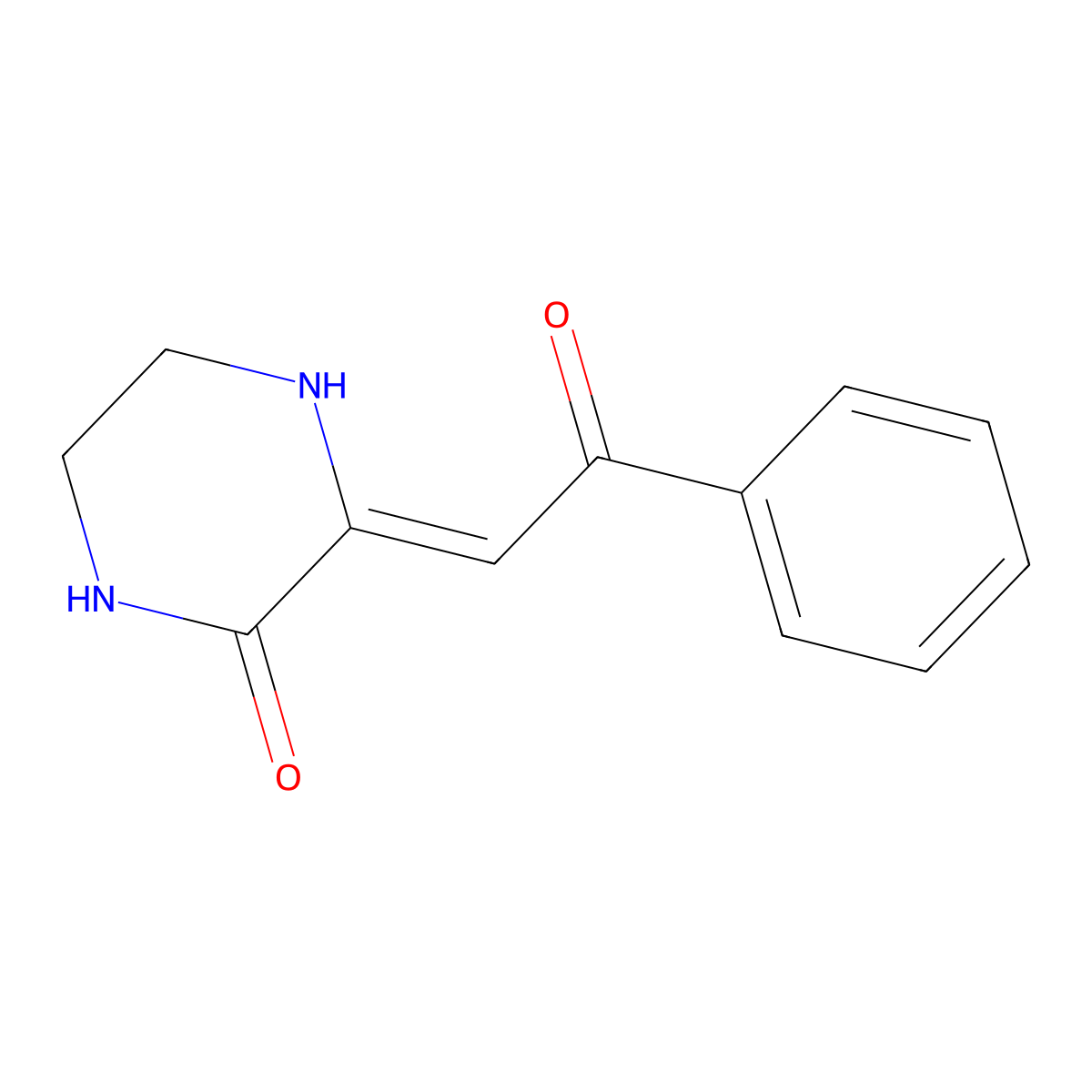 Piperazinone, 3-(2-oxo-2-phenylethylidene)- molecular structure, CAS 55135-12-1