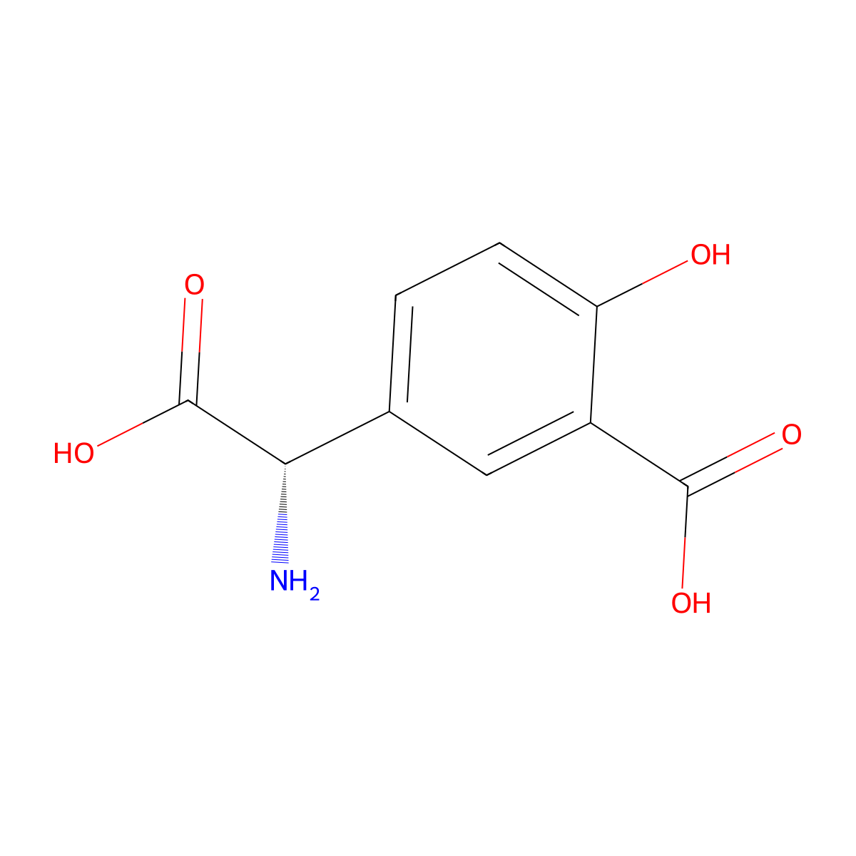 (S)-3-Carboxy-4-hydroxyphenylglycine molecular structure, CAS 55136-48-6
